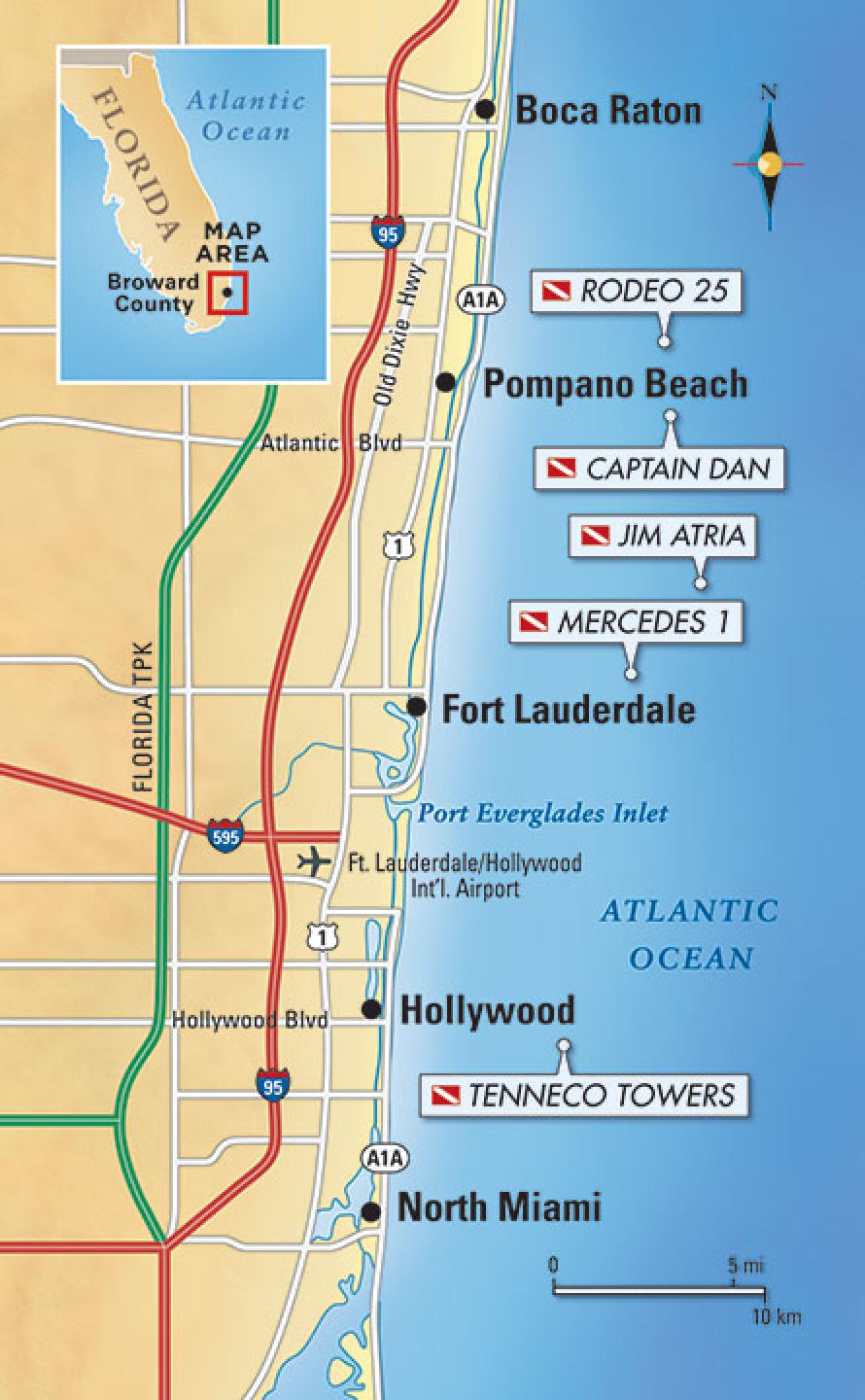 Dive site locations