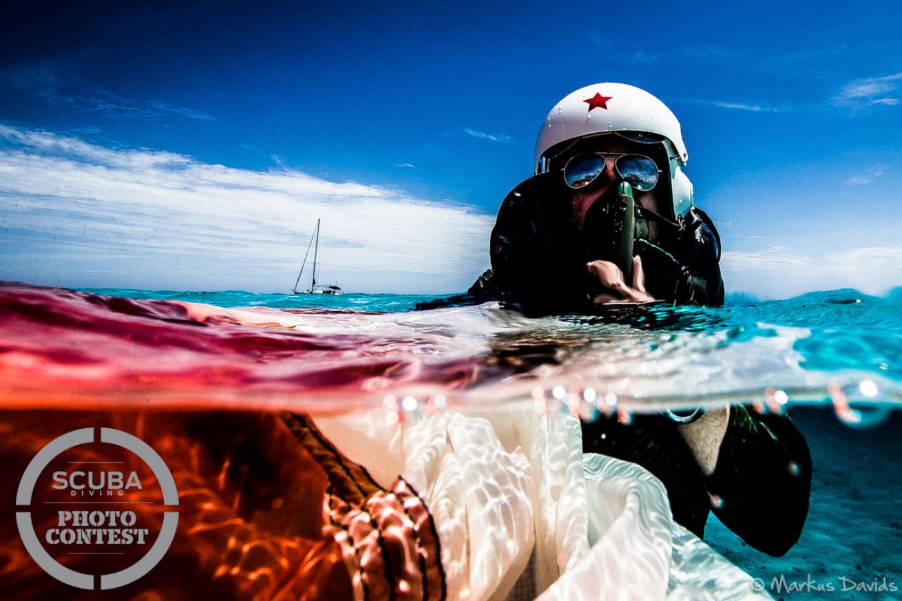 pilot in the water