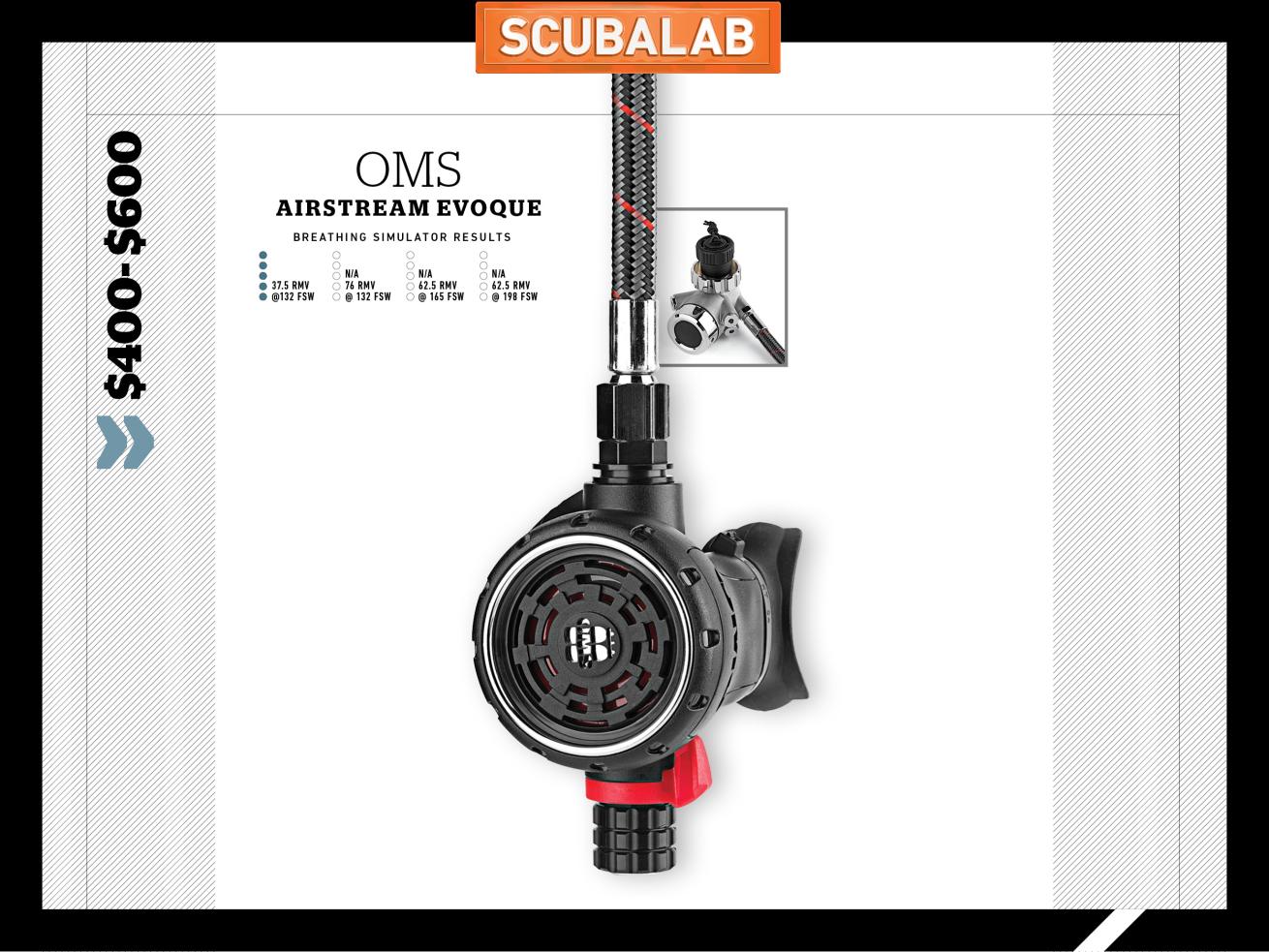 OMS Airstream Evoque scuba diving regulator ScubaLab review