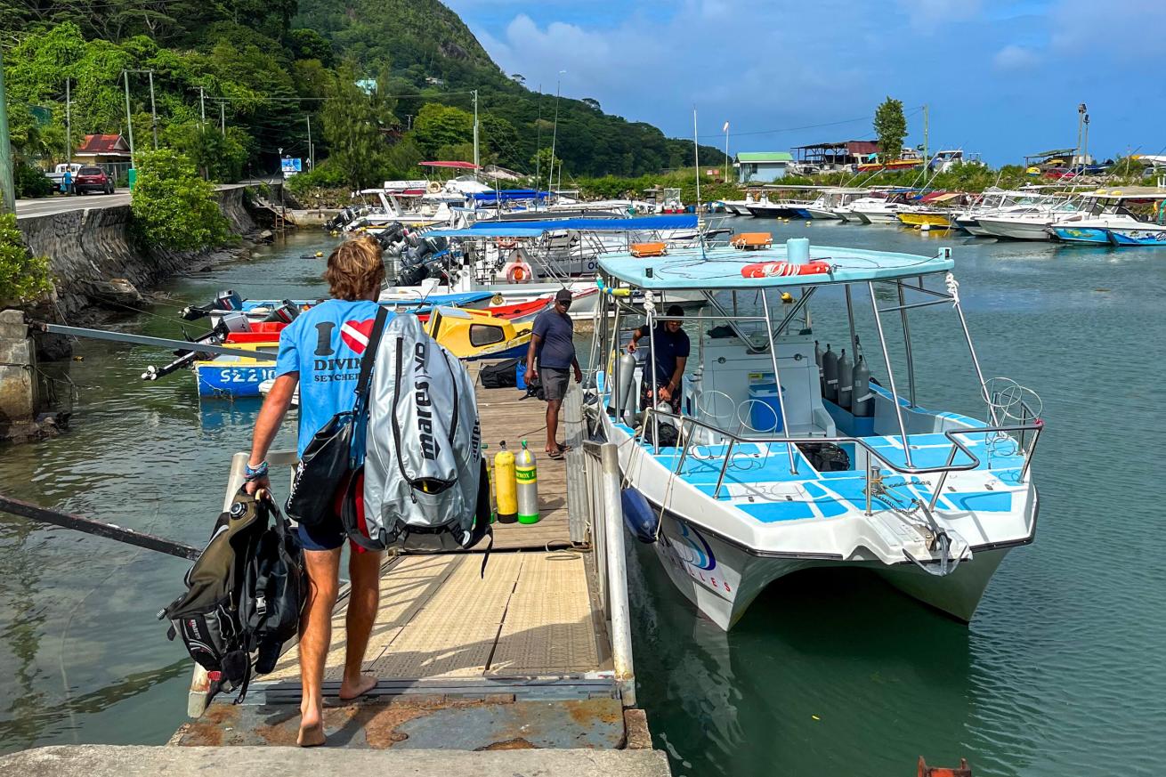 The harbour at Beau Vallon, Mahé, Seychelles
