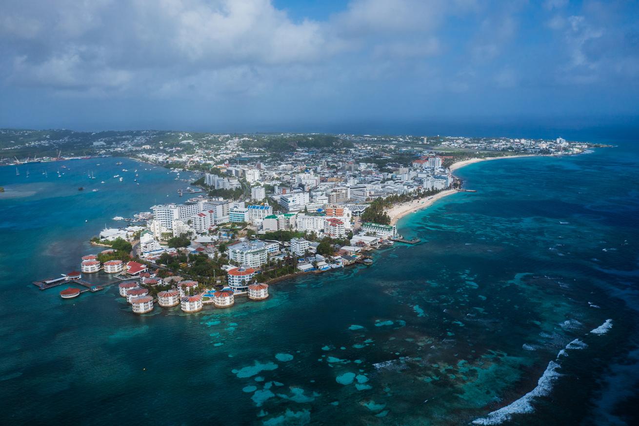 aerial view of san andres island colombia