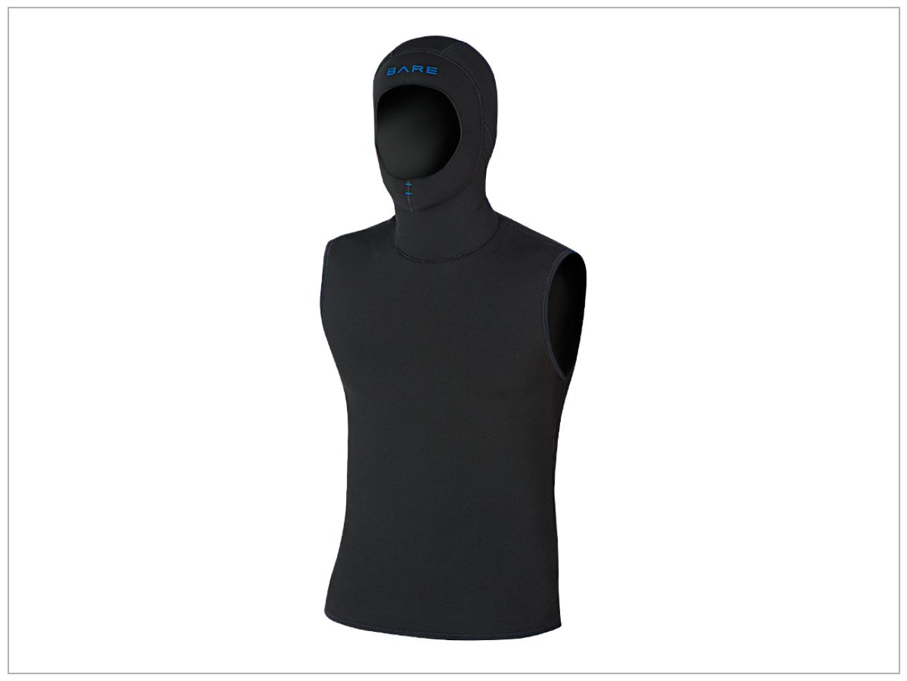 scuba diving BARE Ultrawarmth 5 mm/3 mm Hooded Vest