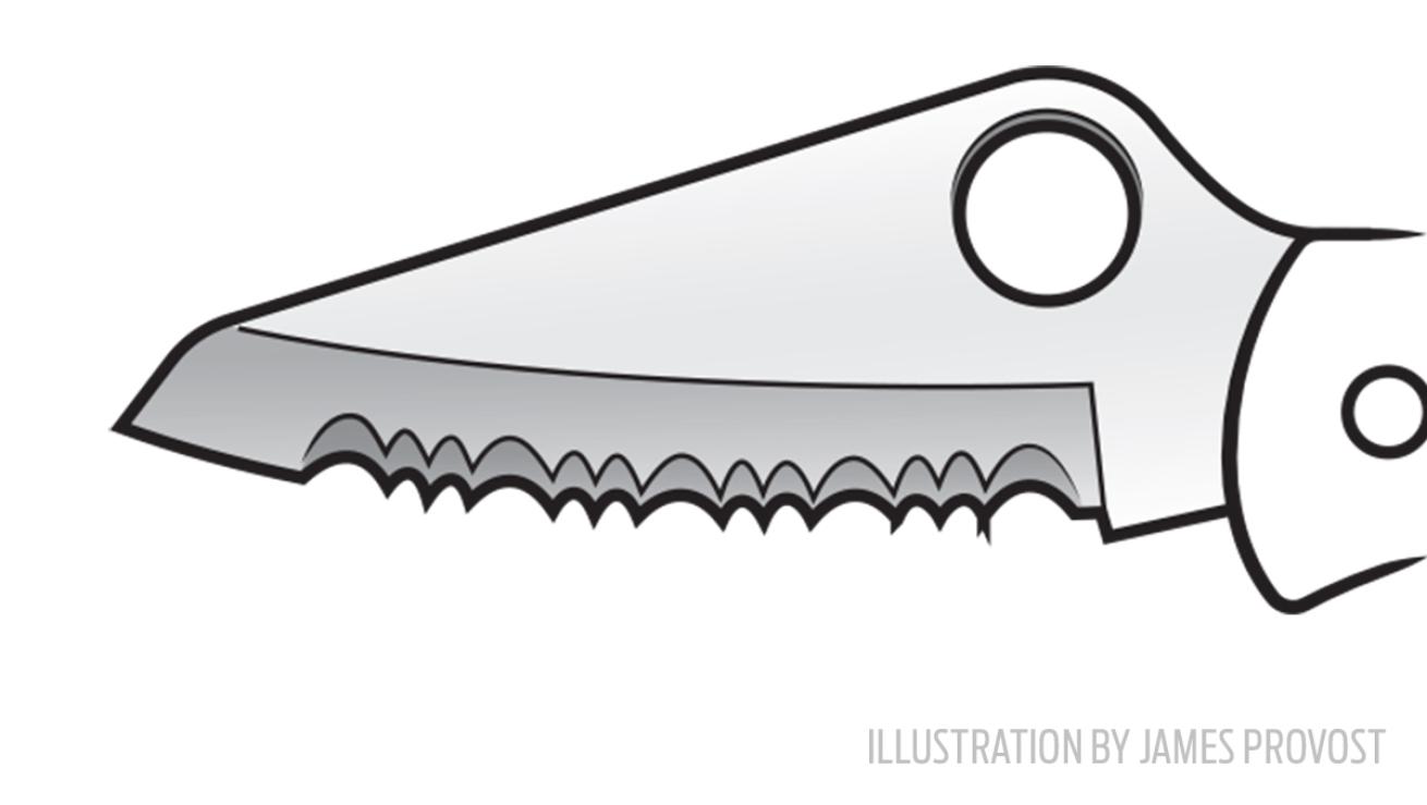 Leaf shaped scuba diving knife