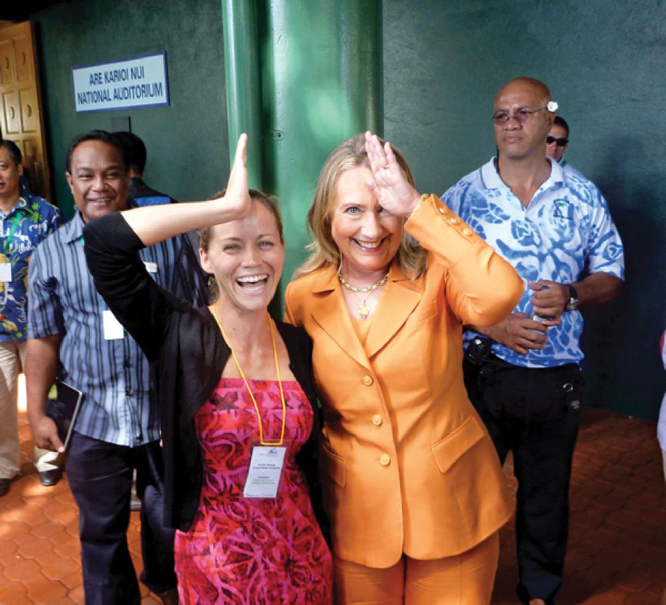 Democratic Presidential Candidate Nominee Hillary Clinton Shows Support for Sharks with Jessica Cramp