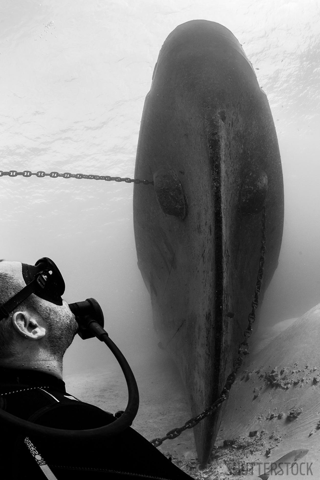 Scuba Diver Kittiwake Wreck Grand Cayman
