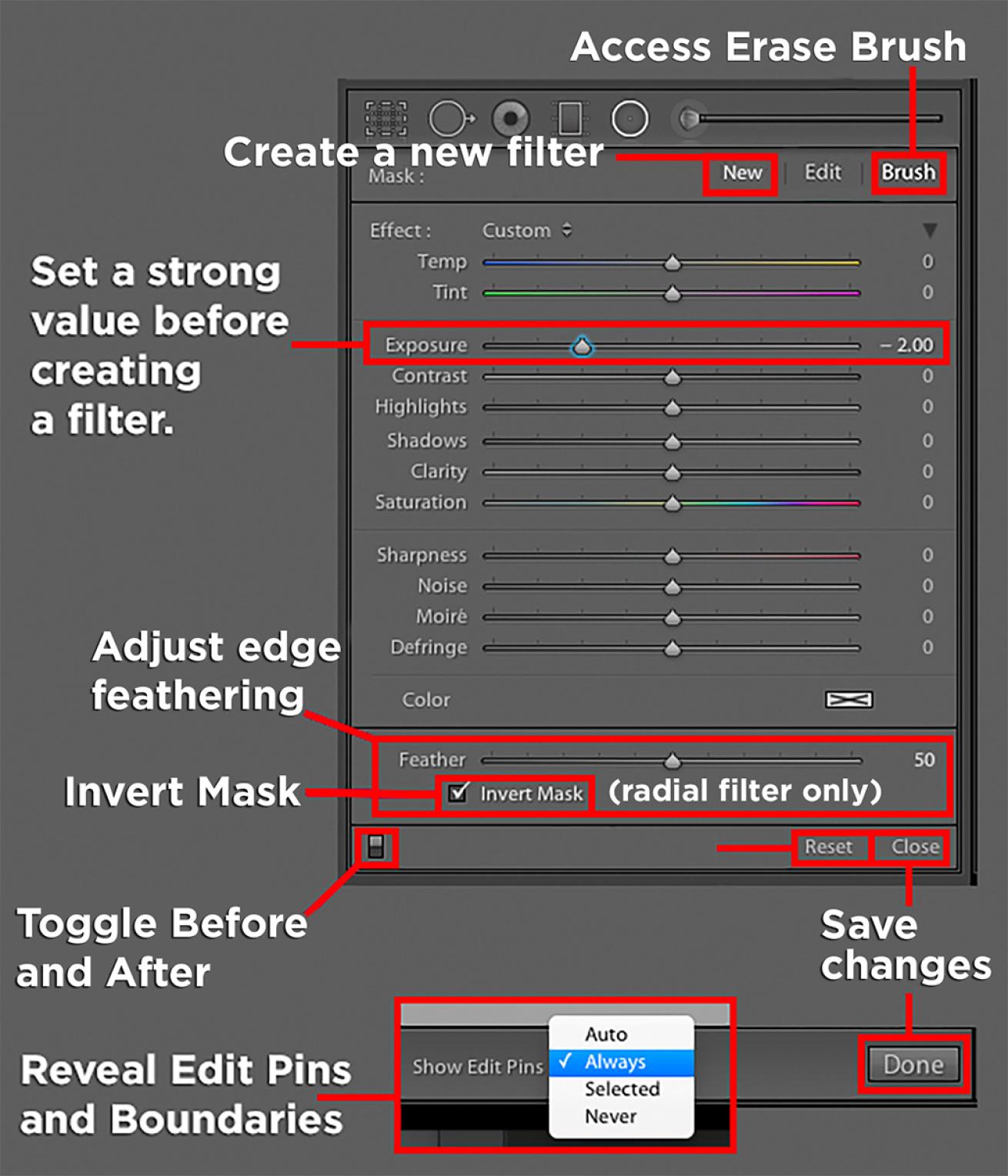 how to use filters in Lightroom