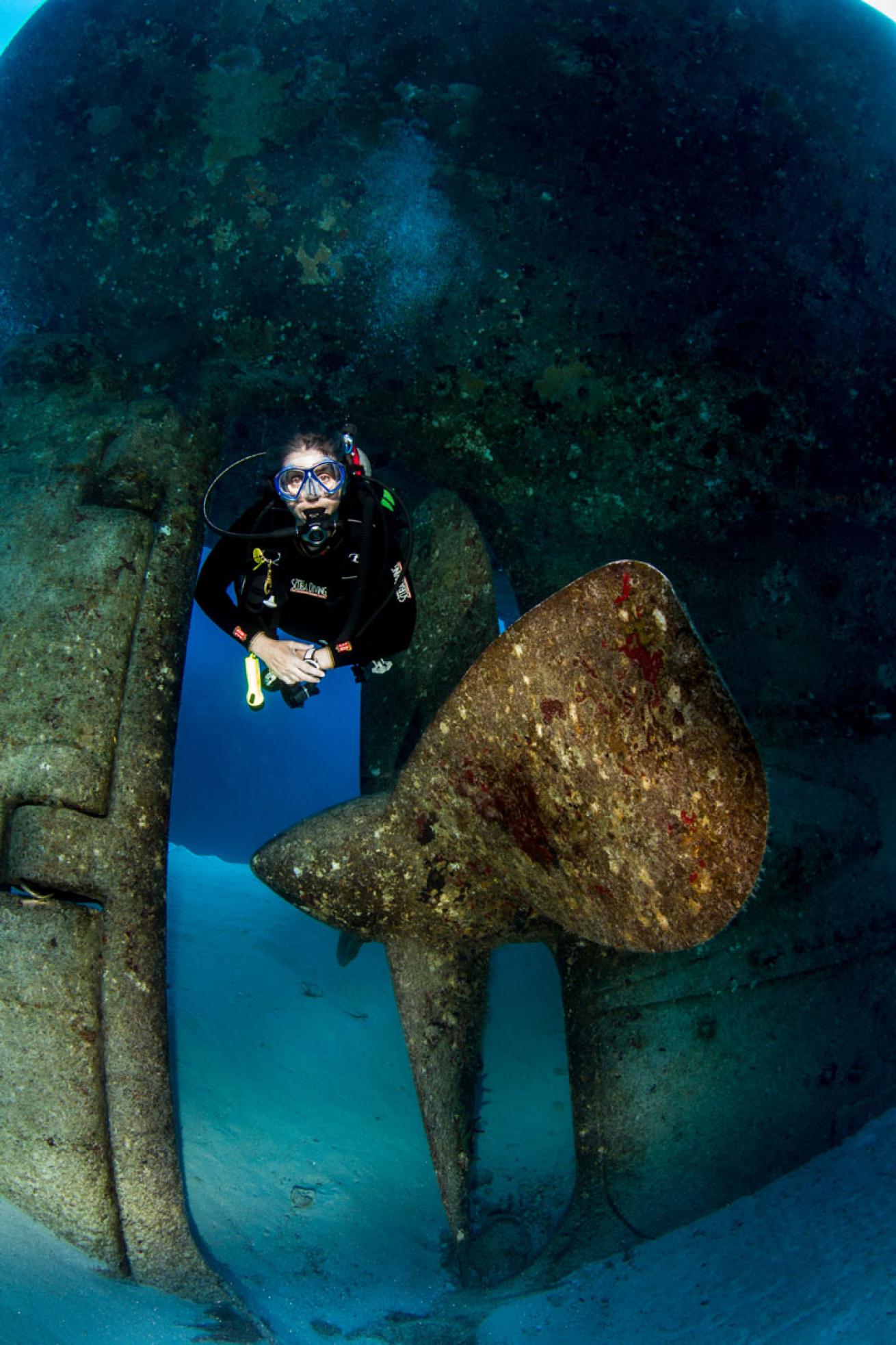 scuba diving on the kittiwake