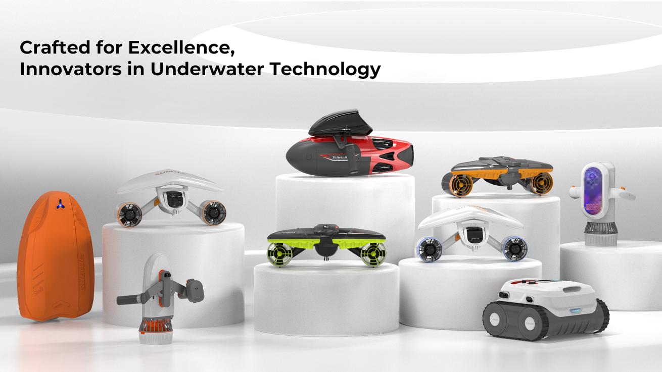 A variety of underwater scooters