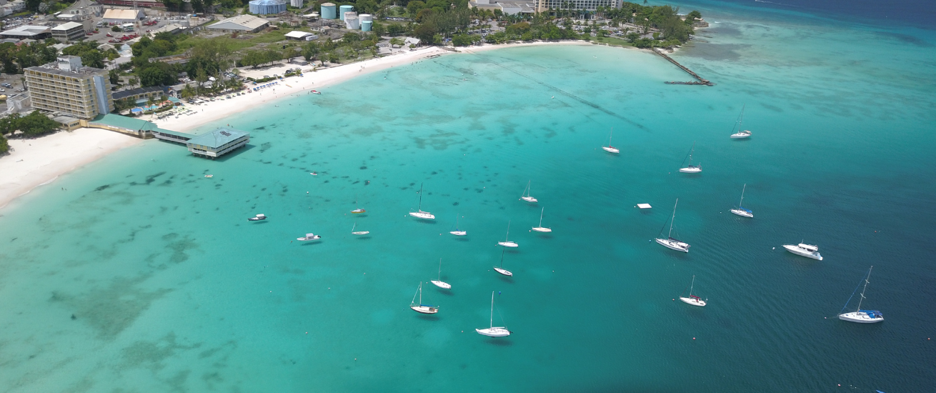 A group of boats in the water