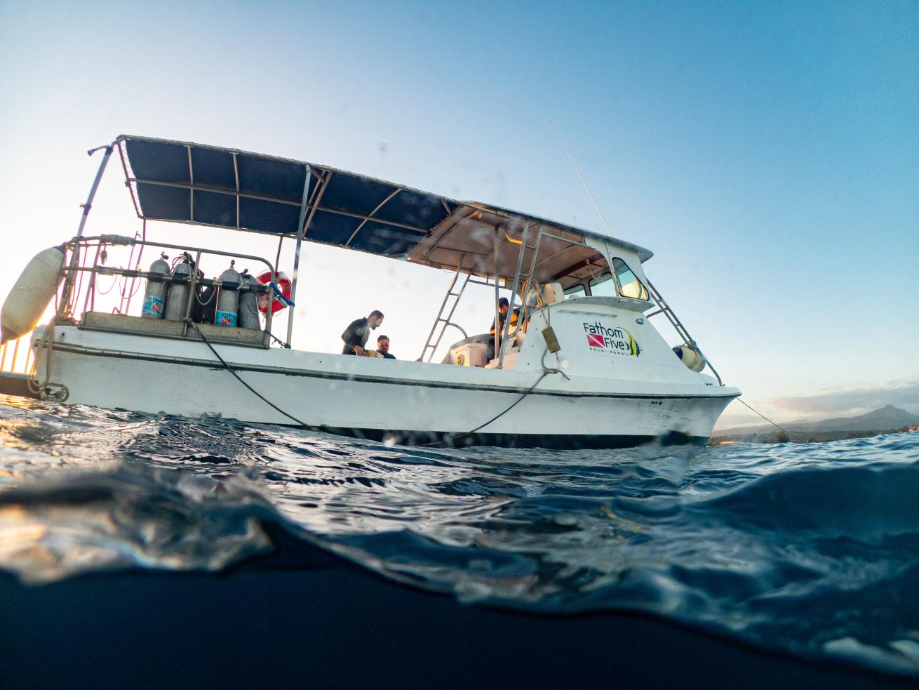 A dive boat in Kauai, Hawaii