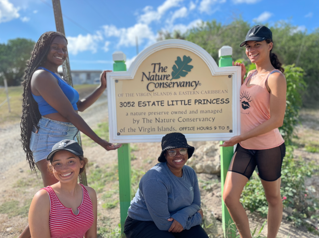 From left to right shows the students of St.Croix BIP week 2023 (Jasmine Winston, Yaira Ortiz, Andria Miller, and Michelle Laudat.)