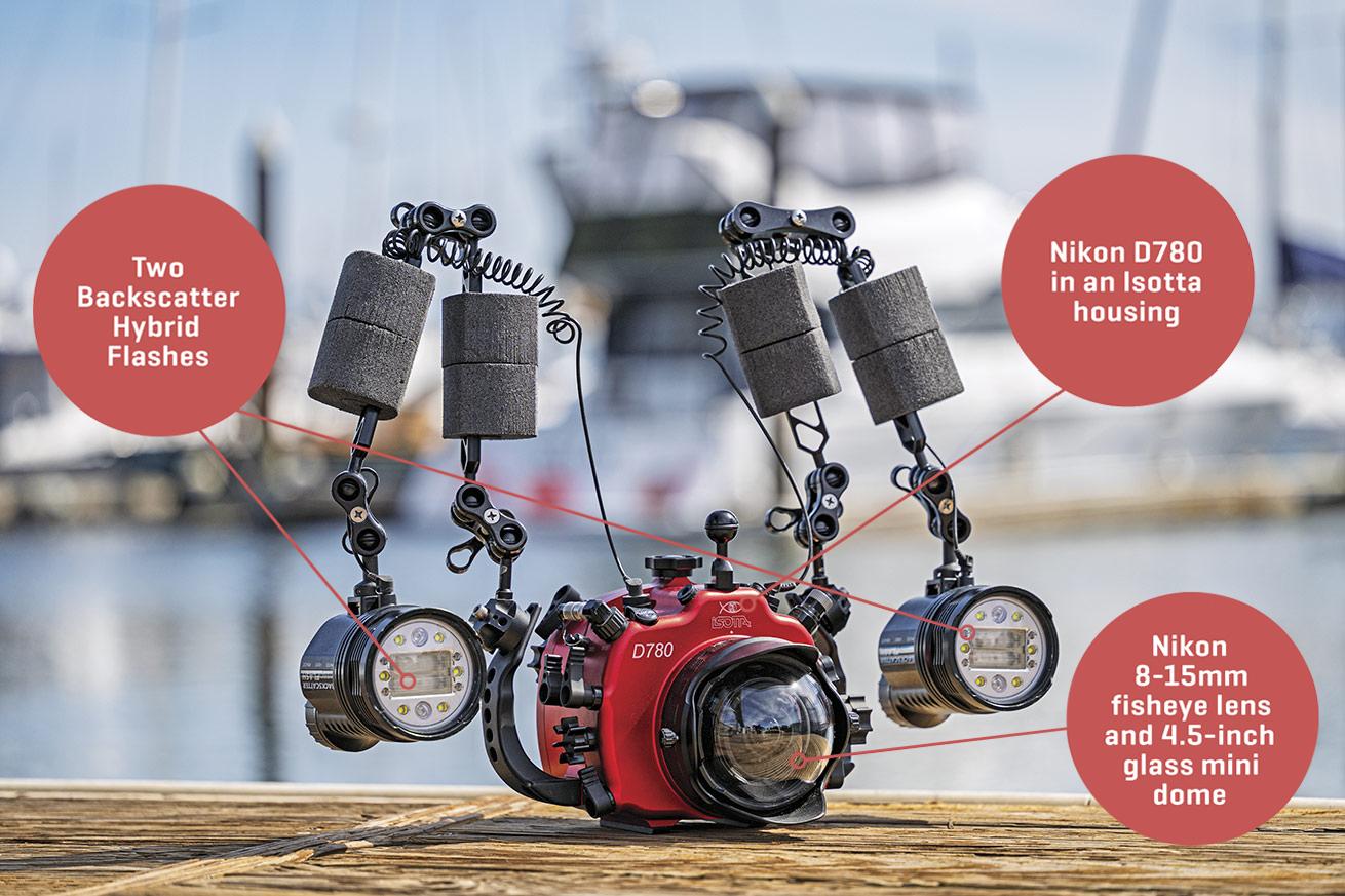 gear for shooting underwater motion blur images