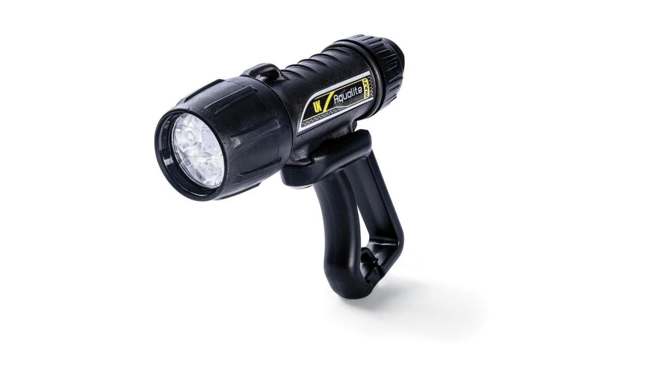 Multifunction light powered by rechargeable lithium-ion battery.