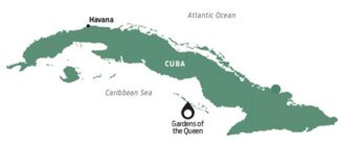 The Gardens of the Queen is located off Cuba's southern coast