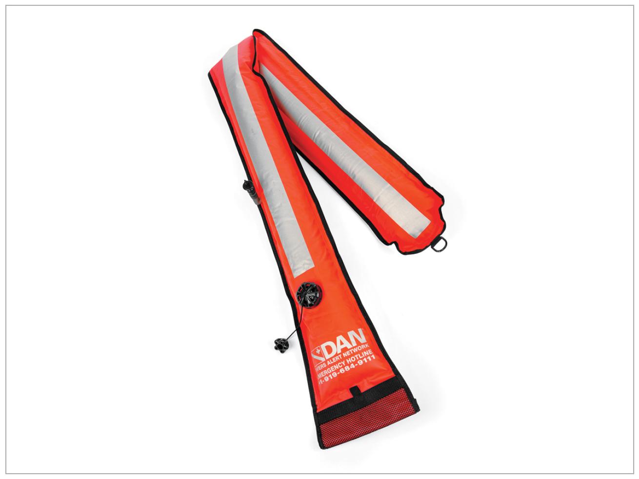 DAN surface signaling sausage is handy for emergencies.