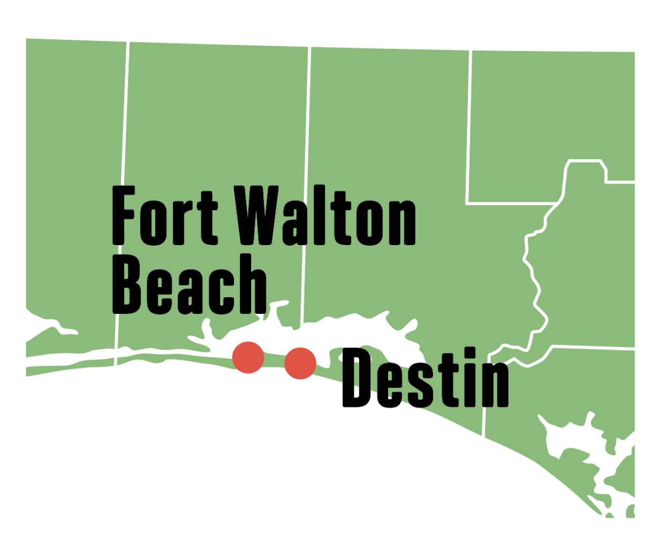 map of fort walton beach and destin florida