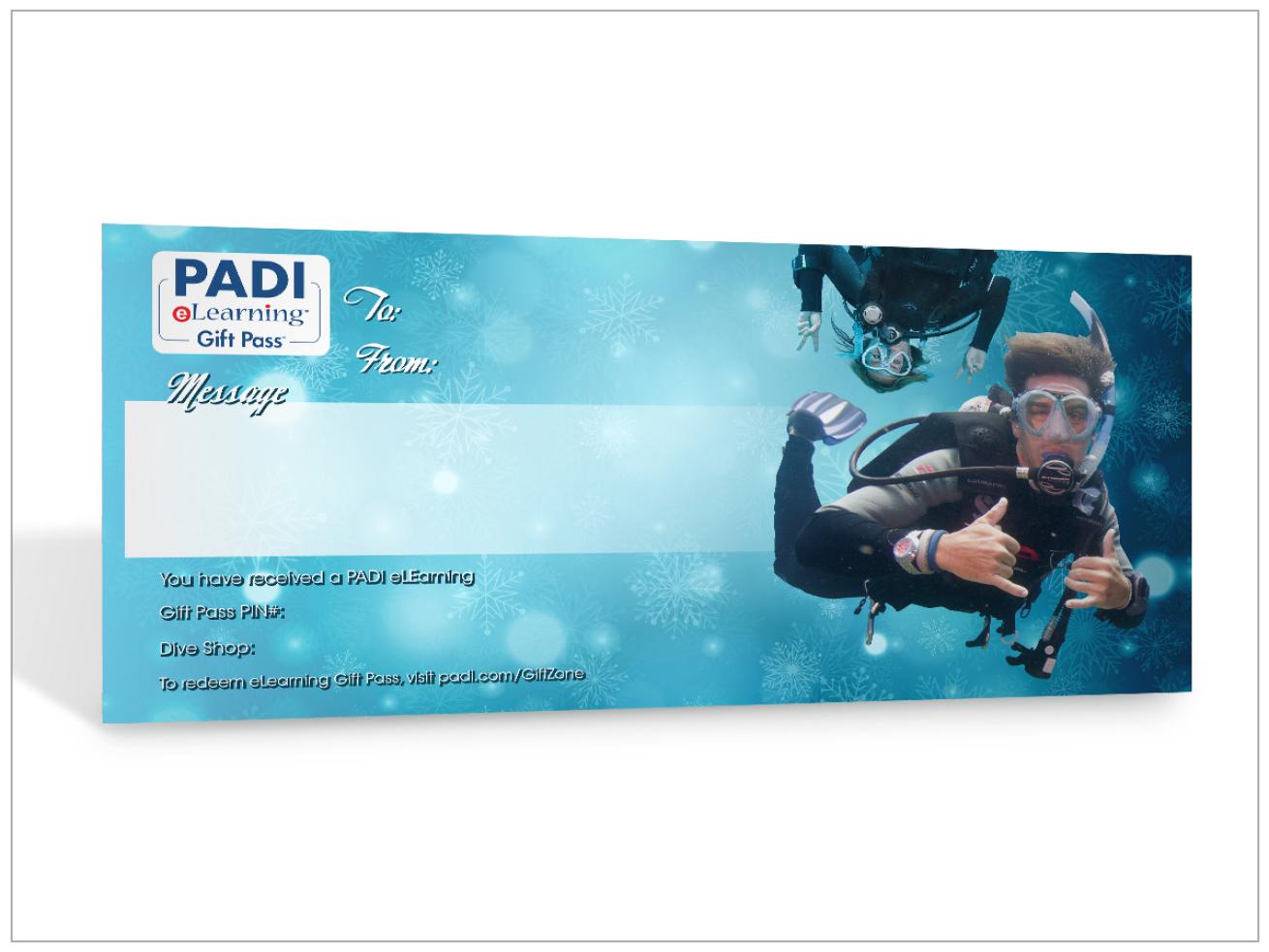 PADI scuba diving eLearning Gift Pass