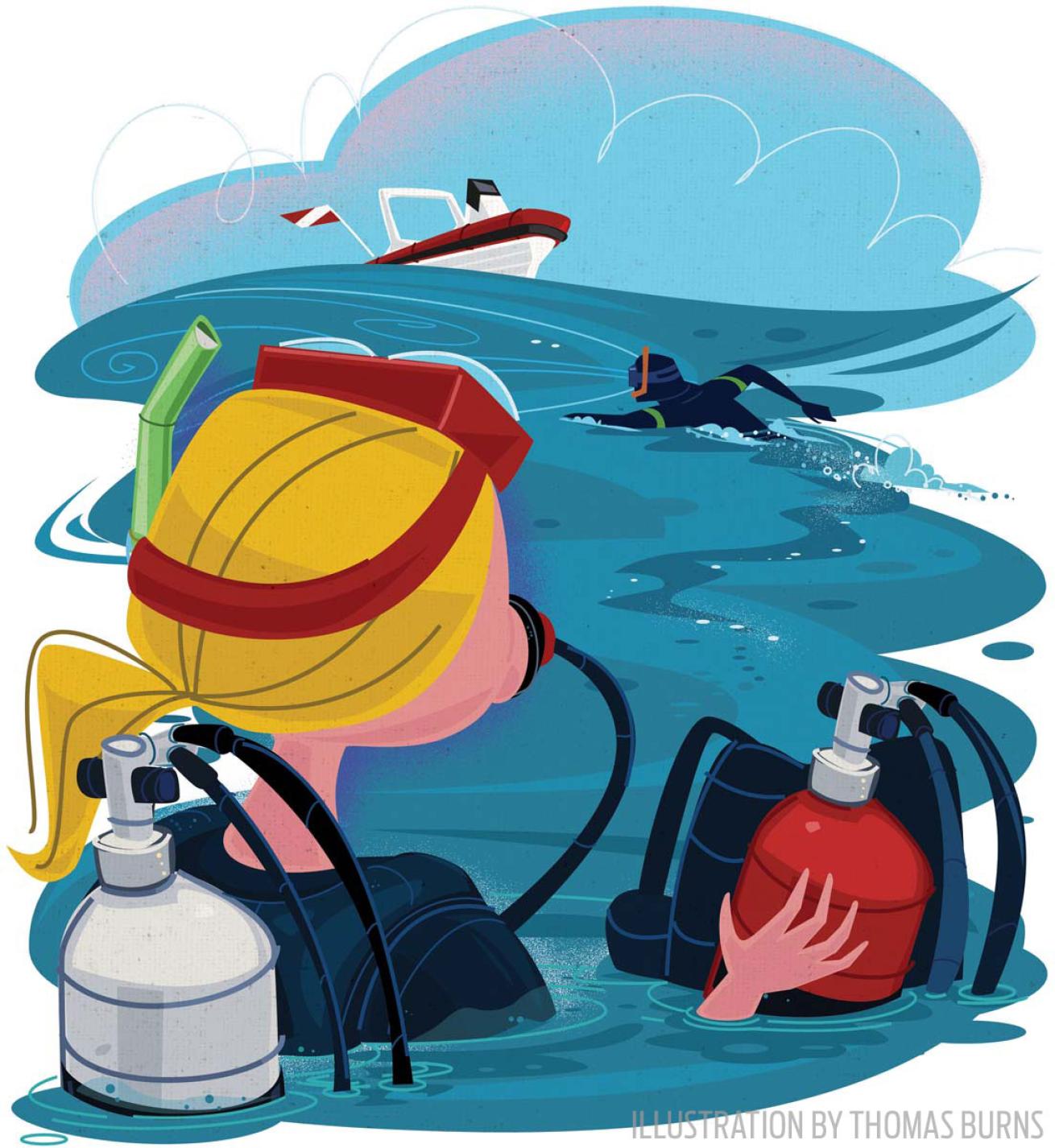 Scuba divers lose their boat