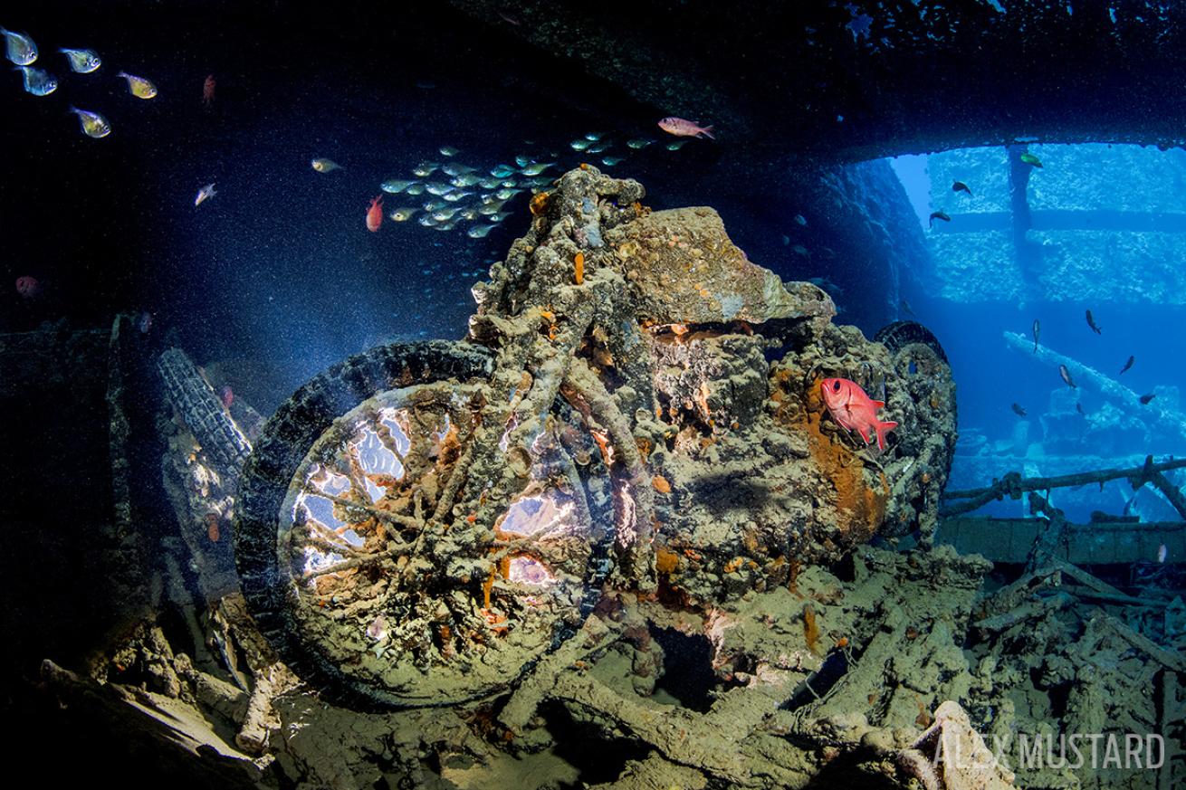 Motorbikes can be found in the Thistlegorm